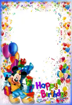 Inskriptionen på ramen: Happy Birthday!