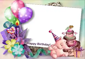 Inskriptionen på ramen: Grattis Med födelsedag!