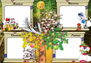Inskriptionen på ramen: Зима. Весна. Осень. Лето. Inskriptionen på ramen: Зима. Весна. Осень. Лето.
