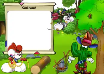 Inskriptionen på ramen: Ковбой.