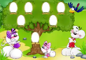 Inskriptionen på ramen: I am. Father. Mother. Grandmother. Grandfather.