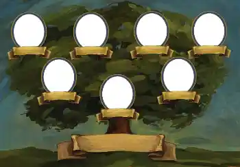 Inskriptionen på ramen: I am. Father. Mother. Grandmother. Grandfather.