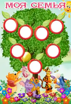 Inskriptionen på ramen: My family