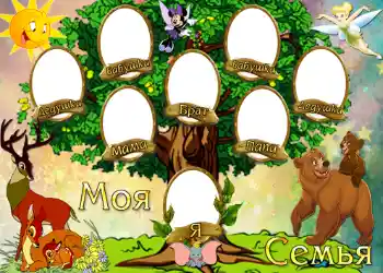 Inskriptionen på ramen: Моя семья.