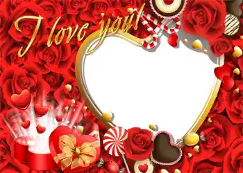 Inskriptionen på ramen: I love you!