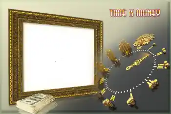 Inskriptionen på ramen: Time is money