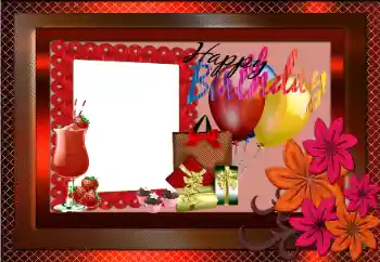 Inskriptionen på ramen: Happy Birthday! Inskriptionen på ramen: Happy Birthday!