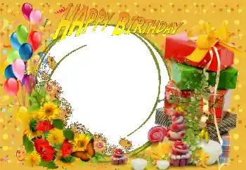 Inskriptionen på ramen: Grattis Med födelsedag!