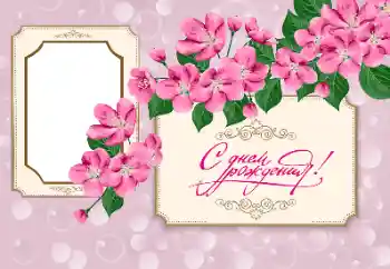 Inskriptionen på ramen: Grattis Med födelsedag!