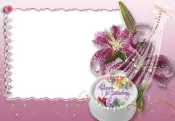 Inskriptionen på ramen: Happy Birthday Inskriptionen på ramen: Happy Birthday