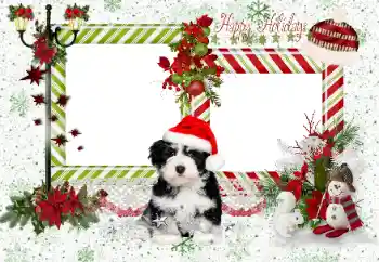 Inskriptionen på ramen: Happy Holidays