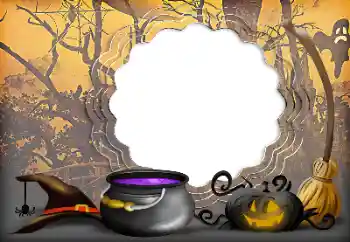 Inskriptionen på ramen: Happy Halloween