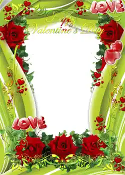 Inskriptionen på ramen: Glad Alla hjärtans dag!