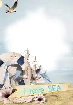 Inskriptionen på ramen: On the sea Inskriptionen på ramen: On the sea