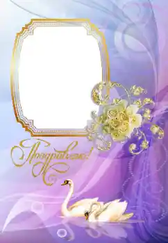 Inskriptionen på ramen: С Днем Свадьбы